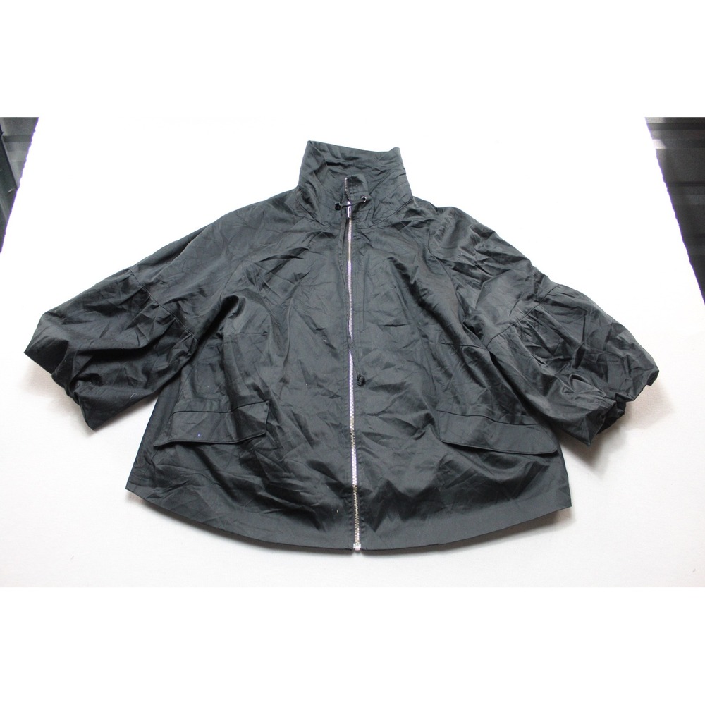 Avenue Jacket Womens Eighteen Twenty Black Excellent Balloon Sleeve Swing Zip